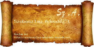 Szoboszlay Adeodát névjegykártya
